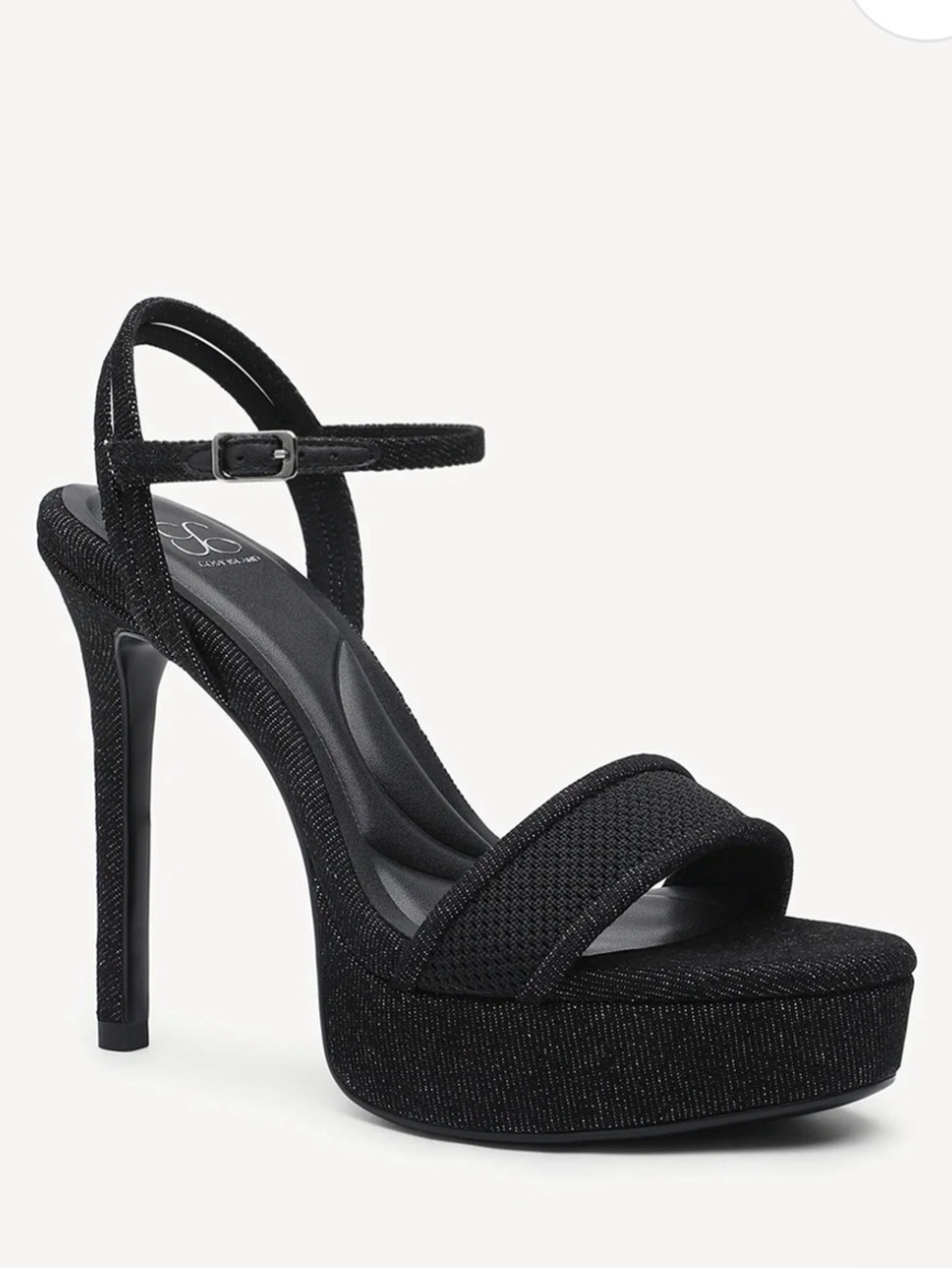 Cosy Island Black DenimLoft Platform Ankle-Strap Sandal